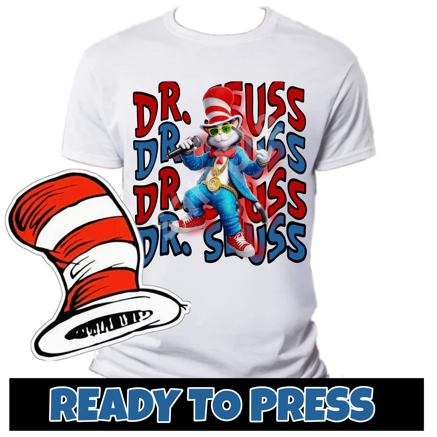 Dr Seuss dtf transfers, ready to press, direct to film