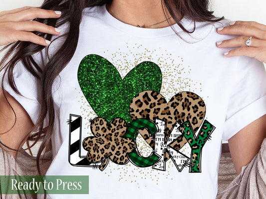 St. Patrick's Day DTF Transfers lucky hearts direct to film transfers